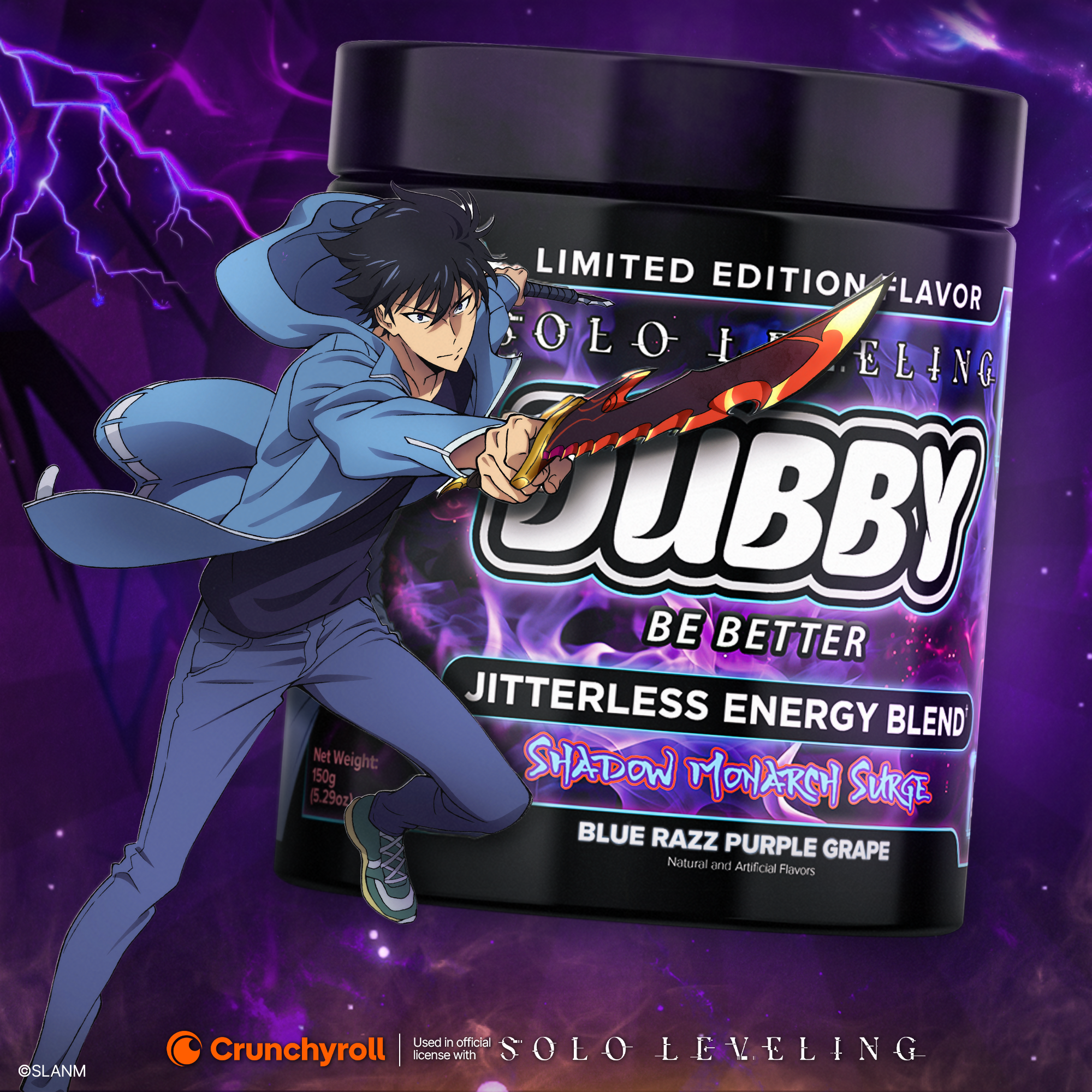 dubbyenergy Shadow Monarch Surge Solo Leveling Official License Energy Drink Tub