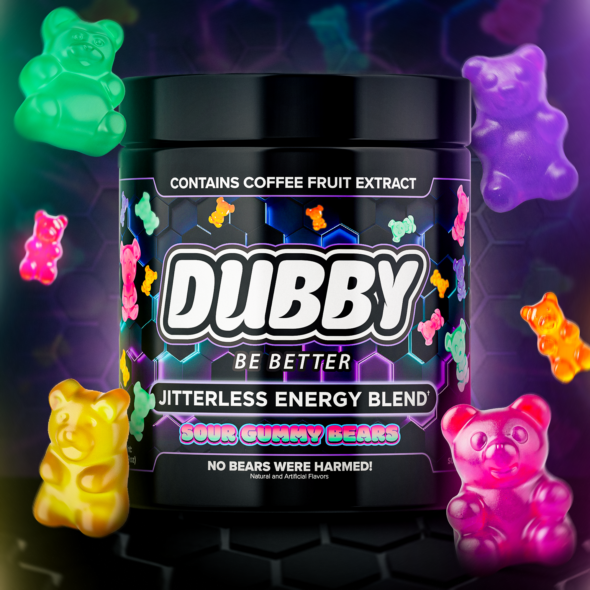 dubbyenergy Sour Gummy Bear Energy Drink Tub