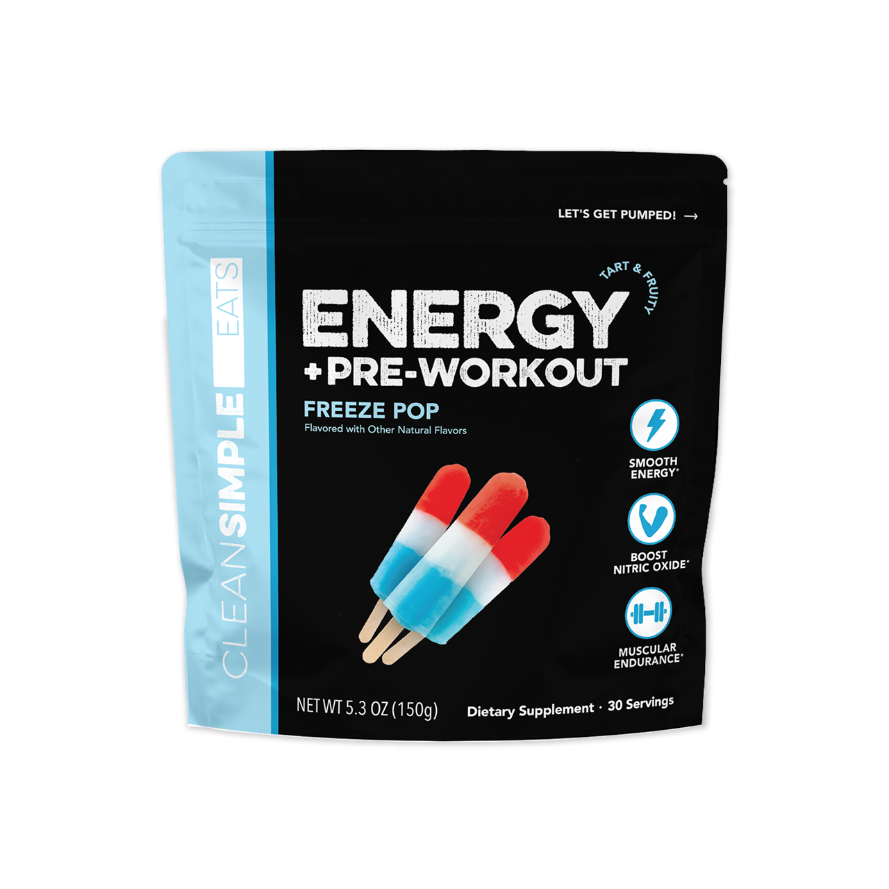 Clean Simple Eats Energy + Pre-Workout: Freeze Pop (30 Servings)