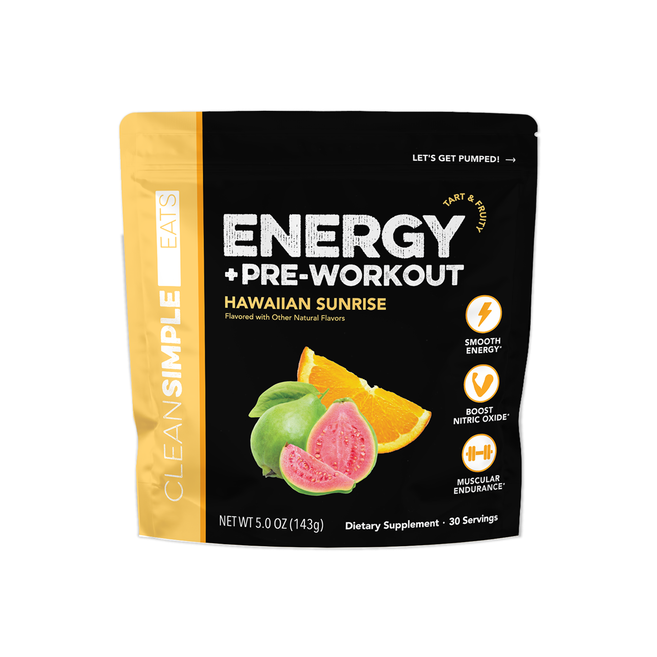 Clean Simple Eats Energy + Pre-Workout: Hawaiian Sunrise (30 Servings)