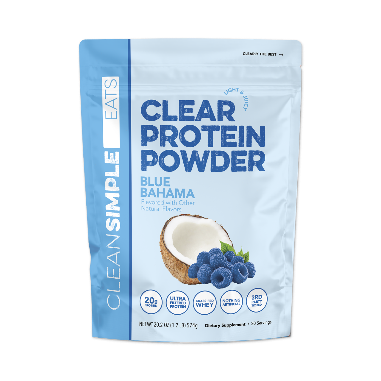 Clean Simple Eats Clear Protein Powder: Blue Bahama (20 Serving)