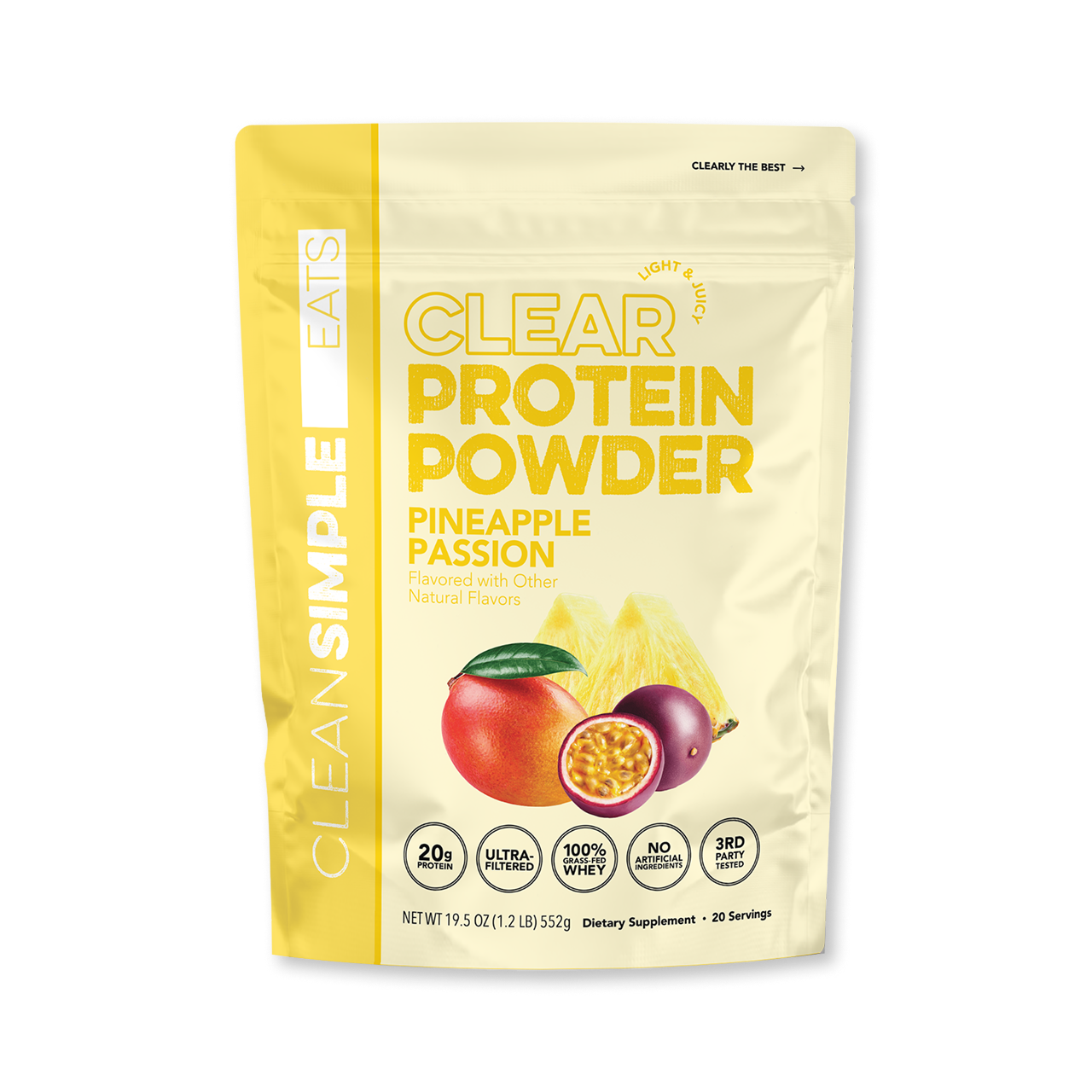 Clean Simple Eats Clear Protein Powder: Pineapple Passion (20 Serving)