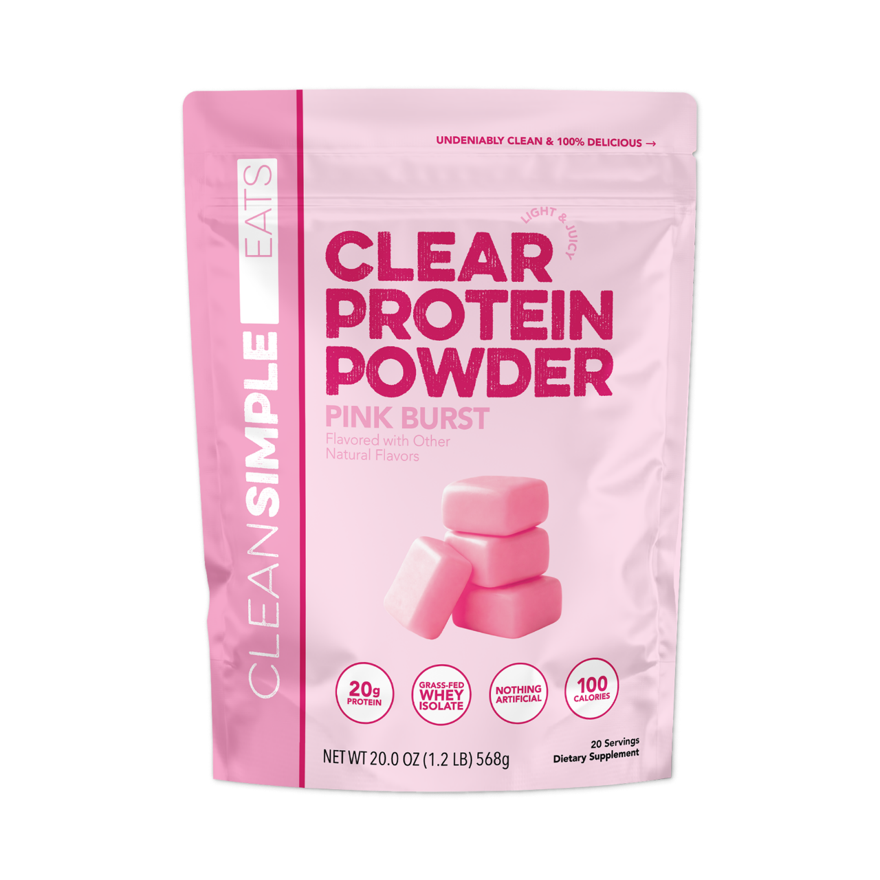 Clean Simple Eats Clear Protein Powder: Pink Burst (20 Serving)