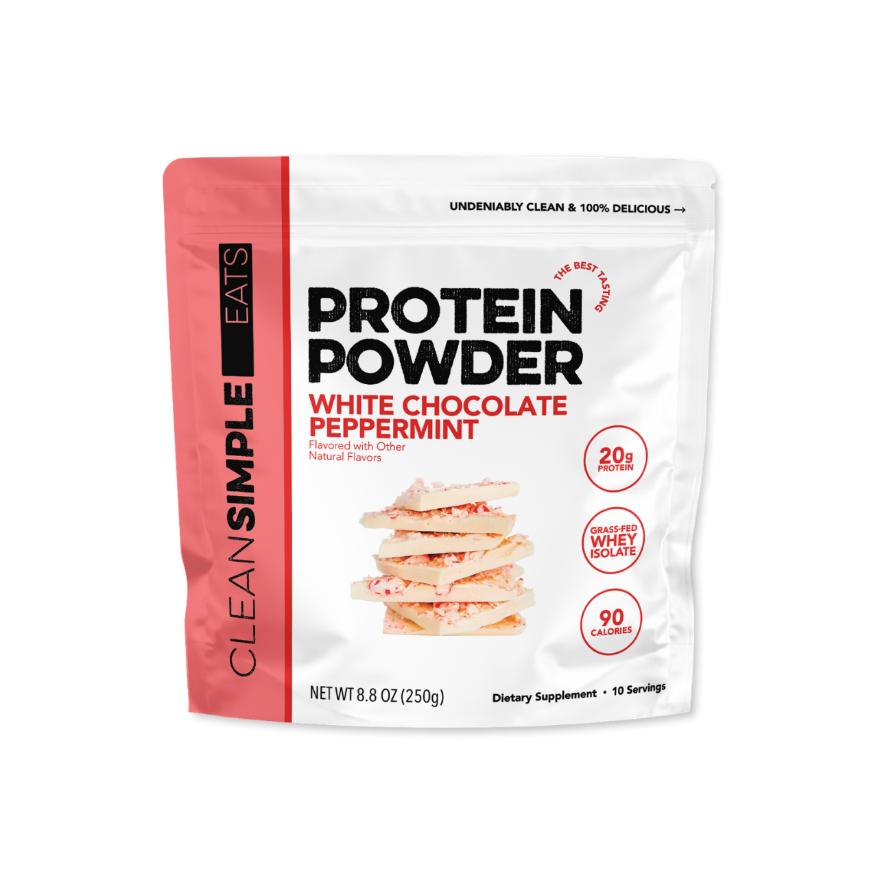 Clean Simple Eats Protein Powder: White Chocolate Peppermint (10 Serving Bag)